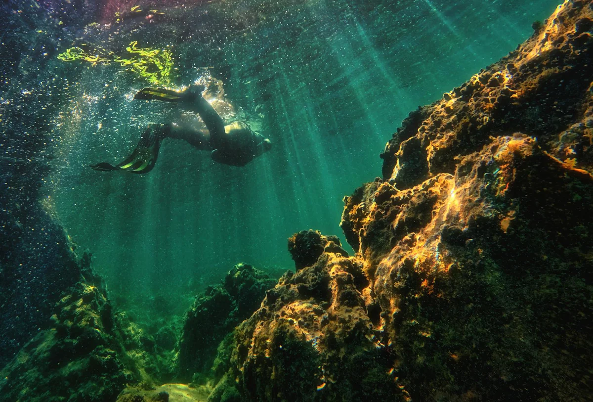 Iceland, Silfra: diving between tectonic plates in 2°C water