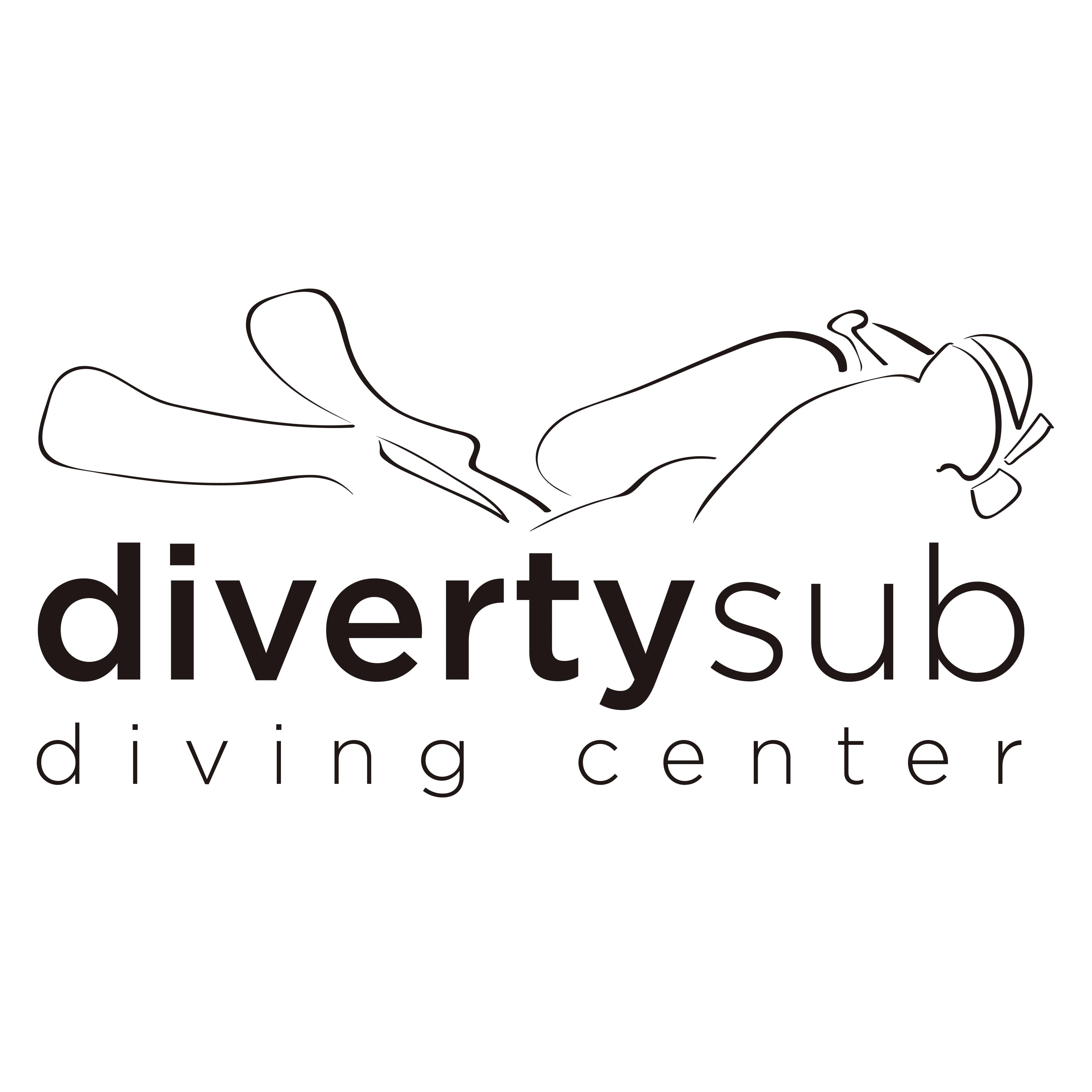 divertysub, diving center logo