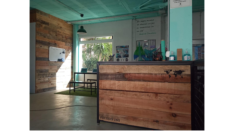 The Blue Jump Ecodiving diving center logo